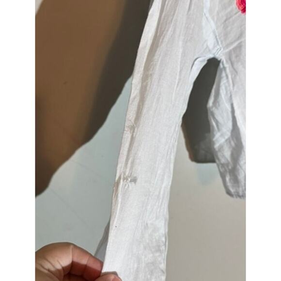 Zara Blue Embroidered Peasant Blouse Size S - Picture 2 of 5